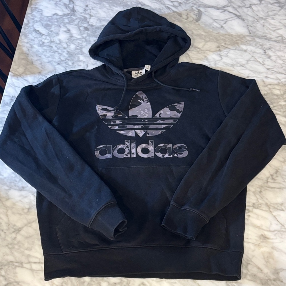 Adidas Black Camo Logo Men's Hoodie